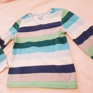 Fuzzy Striped Sweater Blouse